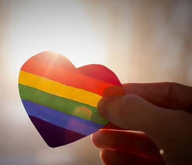Rainbow heart for LGBTQIA health services